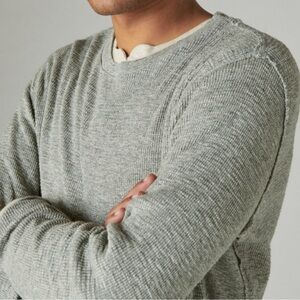 Lucky Brand Big & Tall Men's Garment Dye Thermal Crew 7M62778 Heather Gray XXL